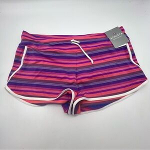 Athleta Women's Striped Swim Shorts - Pink and Purple
